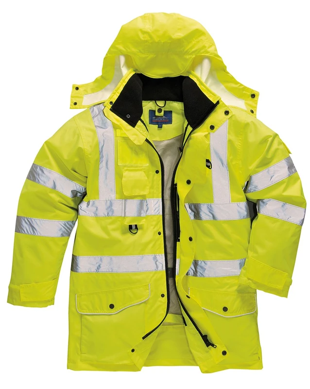 Portwest S427 Waterproof Hi-Vis Breathable 7-in-1 Traffic Jacket Yellow, X-Large