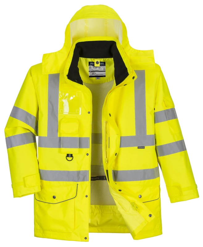 Portwest S427 Waterproof Hi-Vis Breathable 7-in-1 Traffic Jacket Yellow, 4X-Large