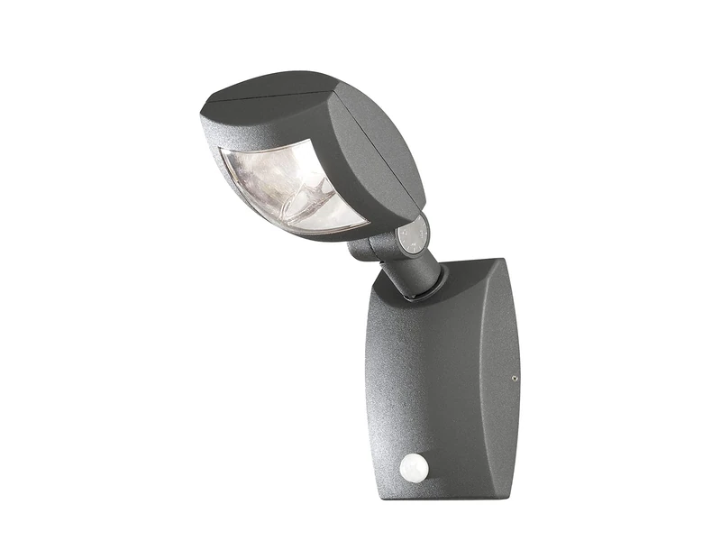Konstsmide Outdoor Wall Lights/Latina Small Adjustable with PIR Sensor-Motion Detector/High Power LED 1 x 3 W/Clear Acrylic Glass/Aluminium/IP54/Anthracite