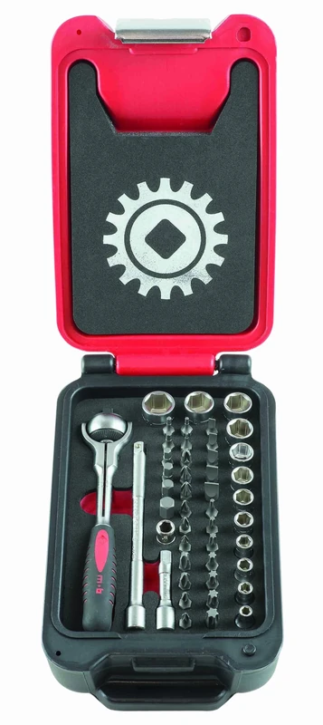 Peddinghaus Handwerkzeuge Vertriebs Fusion Box Small 9416046101 46-Piece Ratchet Spanner Set - 1/4-Inch - with Hinged Ratchet