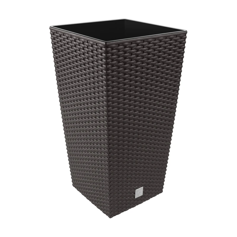 Prosper Plast DRTS325-440U 32.5 x 32.5 x 61 cm "Rato" Square Flowerpot - Dark Brown