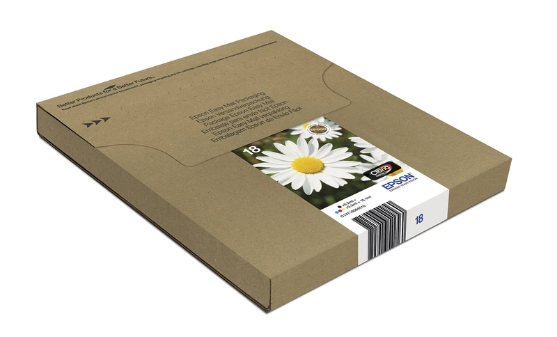 Epson 18 Daisy Genuine Multipack, Eco-Friendly Packaging, 4-colours Ink Cartridges, Claria Home Ink