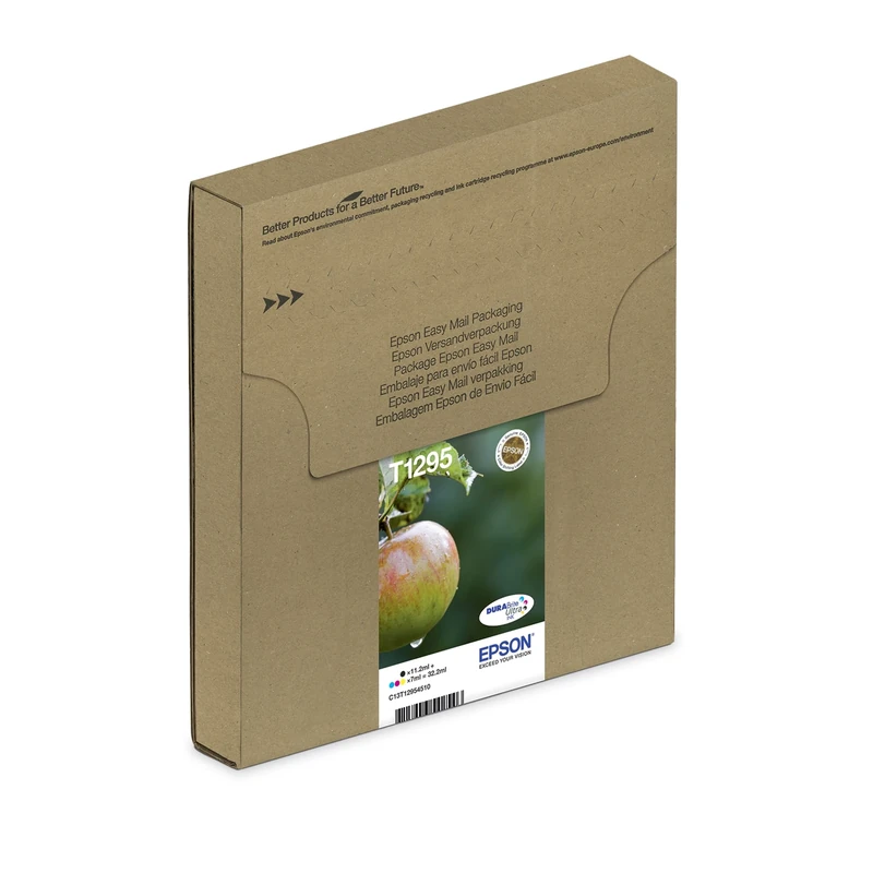 Epson T1295 Apple Genuine Multipack, Eco-Friendly Packaging, 4-colours DURABrite Ultra Ink Cartridges,Cyan