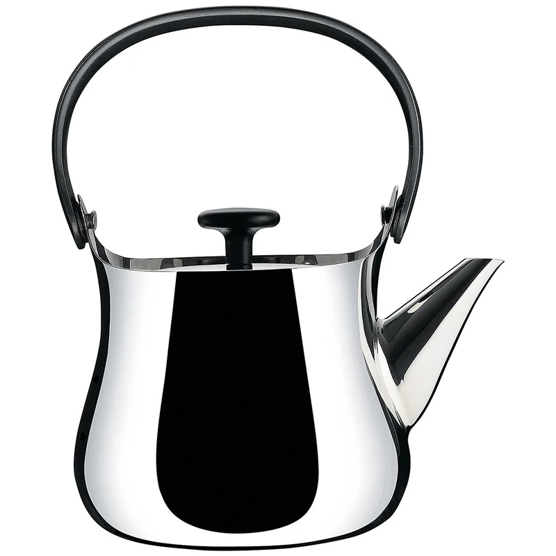 Alessi NF01 Cha - Design Kettle/Teapot with Magnetic Bottom, Stainless Steel and Thermoplastic Resin
