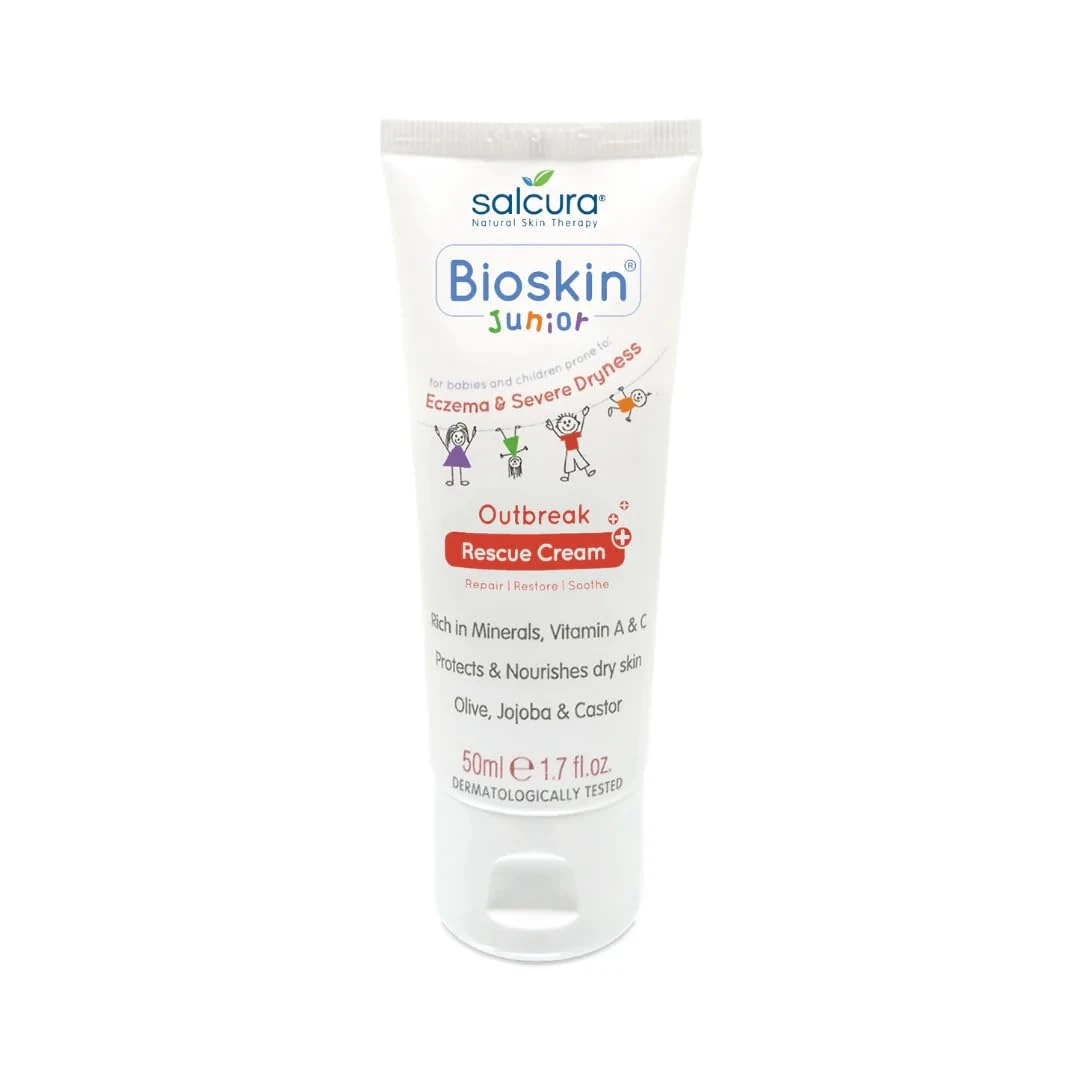 Salcura Natural Skin Therapy, Bioskin Junior Outbreak Rescue Cream, Packed With Natural Ingredients, Soothes Irritation, Nourish & Sooth Dryness & Flakiness, Supports The Skin Back To Health 50ml