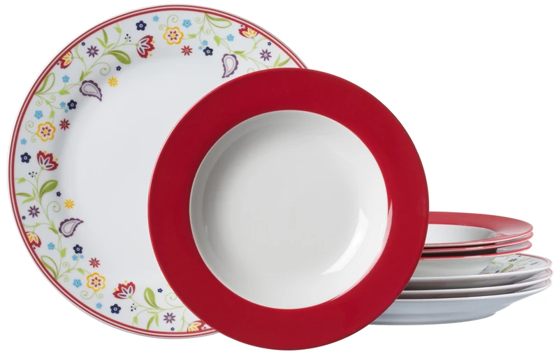 Ritzenhoff & Breker Doppio Shanti 009811 Tableware Dinner Plates Crockery Set 8 Pieces Red