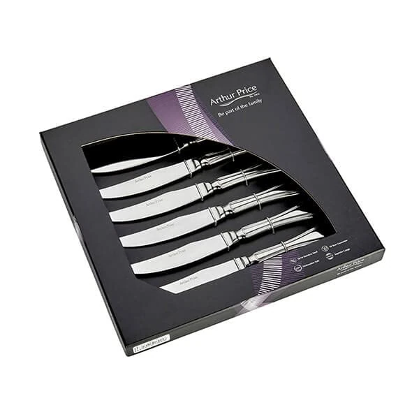 Arthur Price Every Day Britannia Set of 6 Steak Knives, Stainless Steel, 26.4 x 26.6 x 4 cm - Image 1