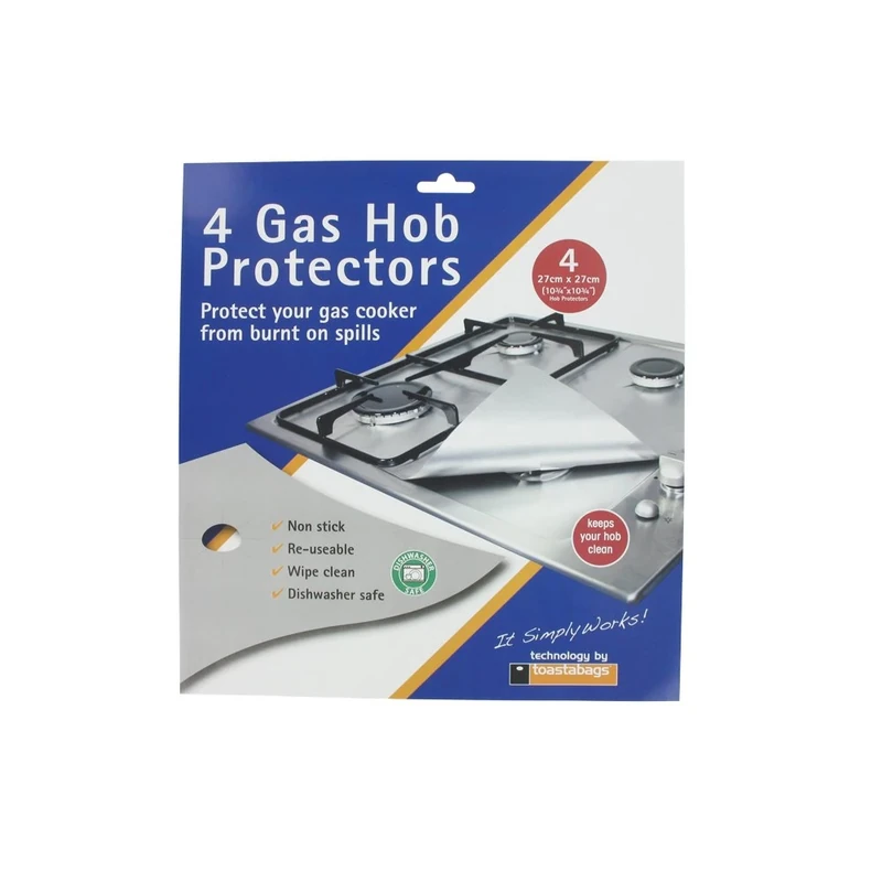 Universal Gas Hob Protector Sheet, Pack of 4, Silver