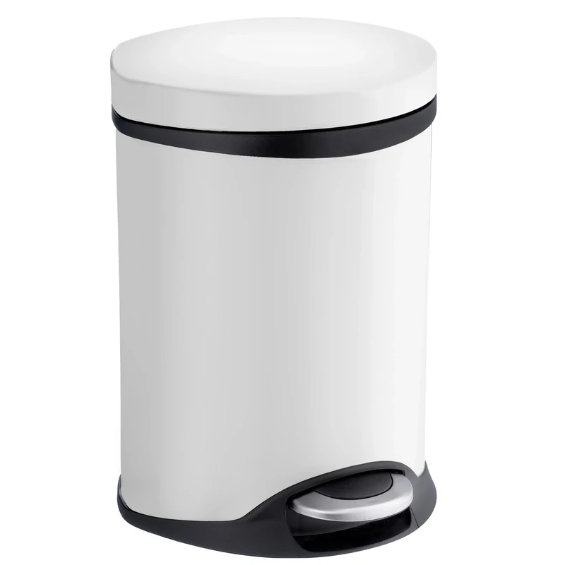 Smedbo Pedal Bin, Stainless-Steel, White, 22.5 x 22 x 33.5 cm