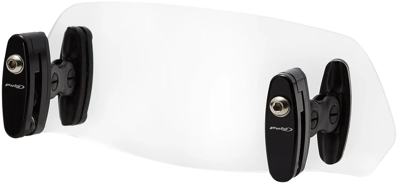 Puig 6319W Clip-On Adjustable Windscreen Visor for added protection and aerodynamic tuning on motorcycle screens, Transparent