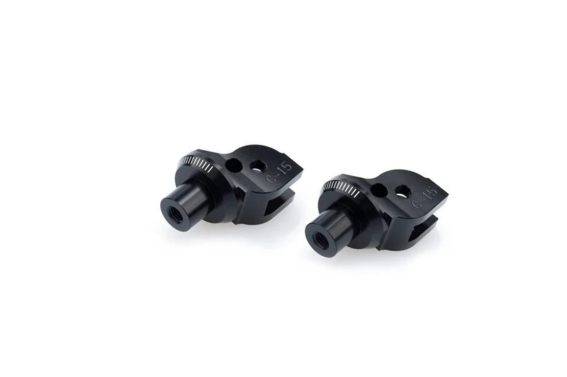 Puig 6342N Adapters Footpegs Passenger for Ducati Monster 696 08'-14'/Ducati Monster 796 10'-14'/Ducati Monster 1100 09'-10', Black, Set of 2