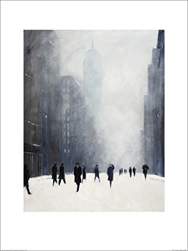 The Art Group "Blizzard - 5th Avenue Jon Barker Art Print, Multi-Colour, 60 x 80 x 1.3 cm