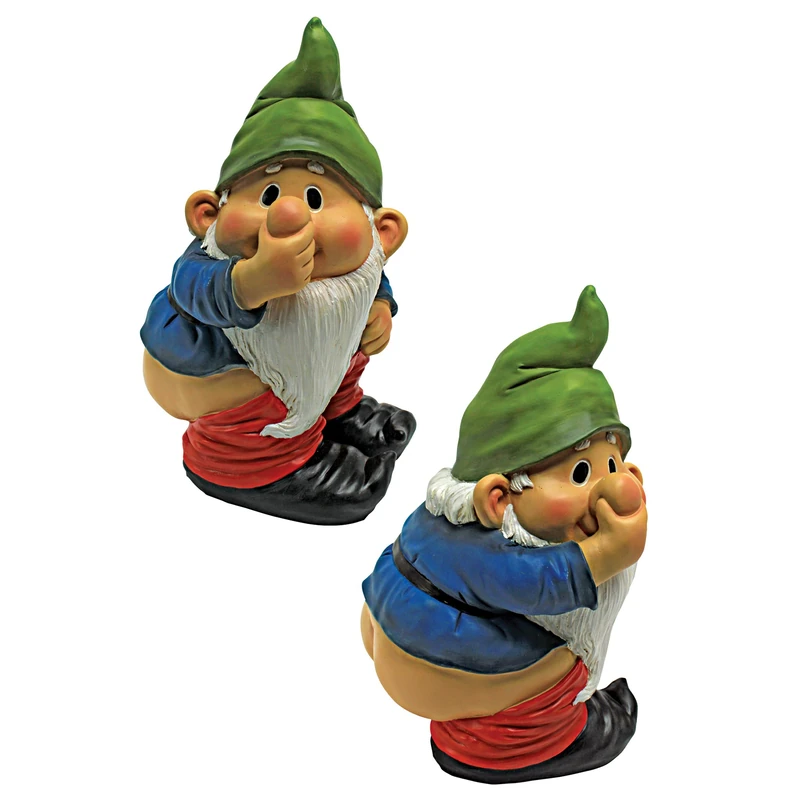 Garden Gnome Statue - Stinky the Garden Gnome - Naughty Gnomes - Mooning Gnomes Statues