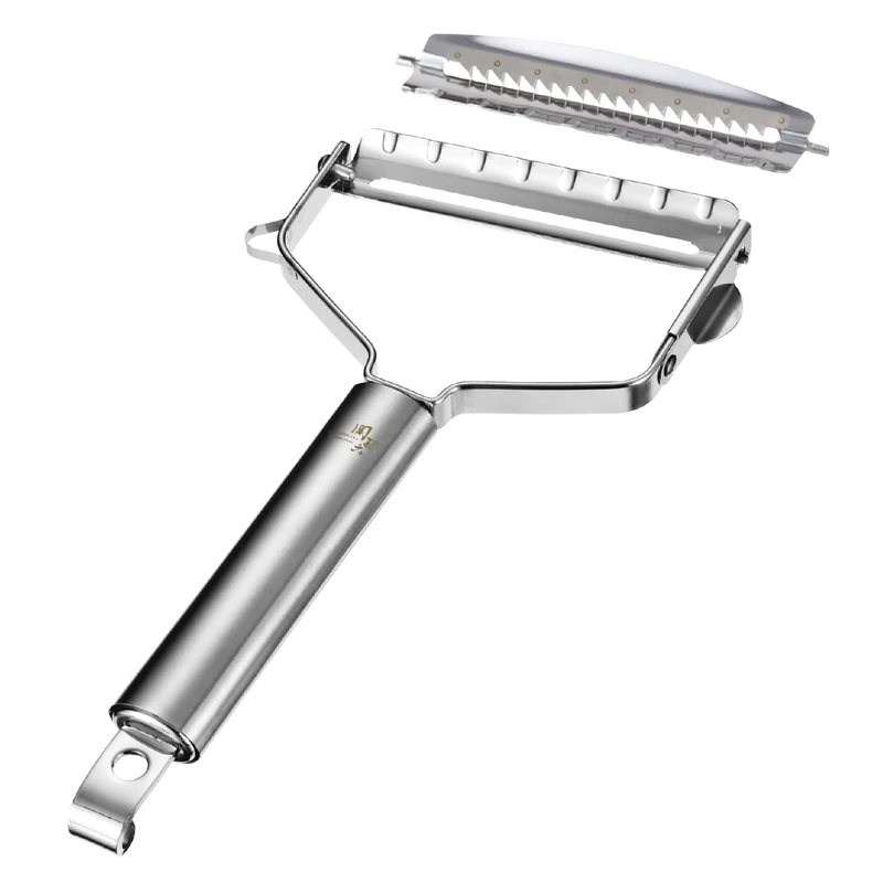 KAI Universal Peeler with 2 Blades, Smooth Blade and Julienne Blade - T-Peeler Made of Stainless Steel with 9 cm Blade / 10 cm Handle - Peeler for Vegetables and Fruits