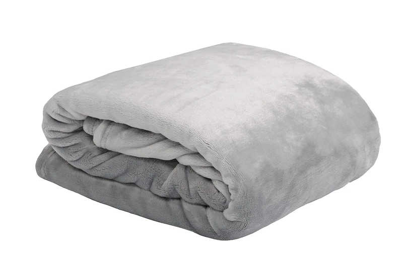 Stof P45792004 220 x 240 cm 100 Percent Polyester Blankets, Grey