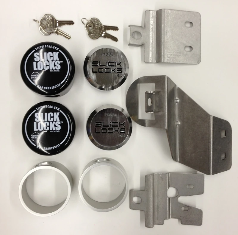Slick Locks Chevy/GMC Sliding Door Kit Complete with Spinners, Weather Covers and Locks
