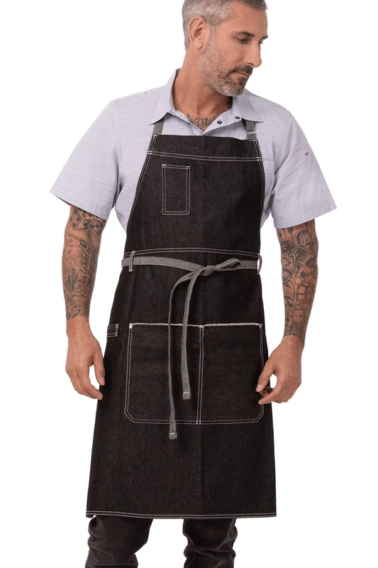 Chef Works Bronx Bib Apron, Black, One Size
