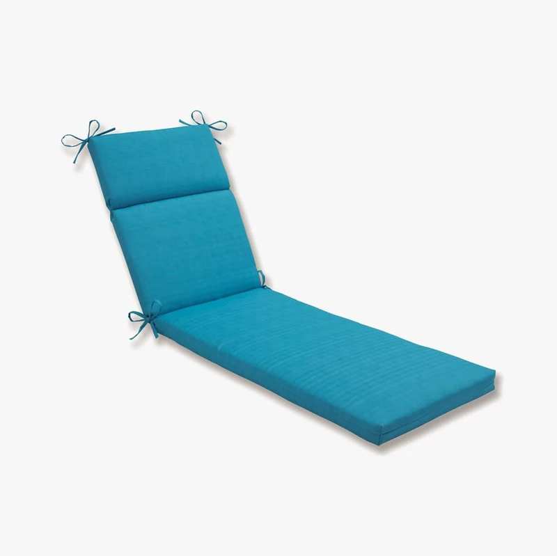 Pillow Perfect Tufted, Weather and Fade Resistant, Blue Veranda, 72.5" x 21"