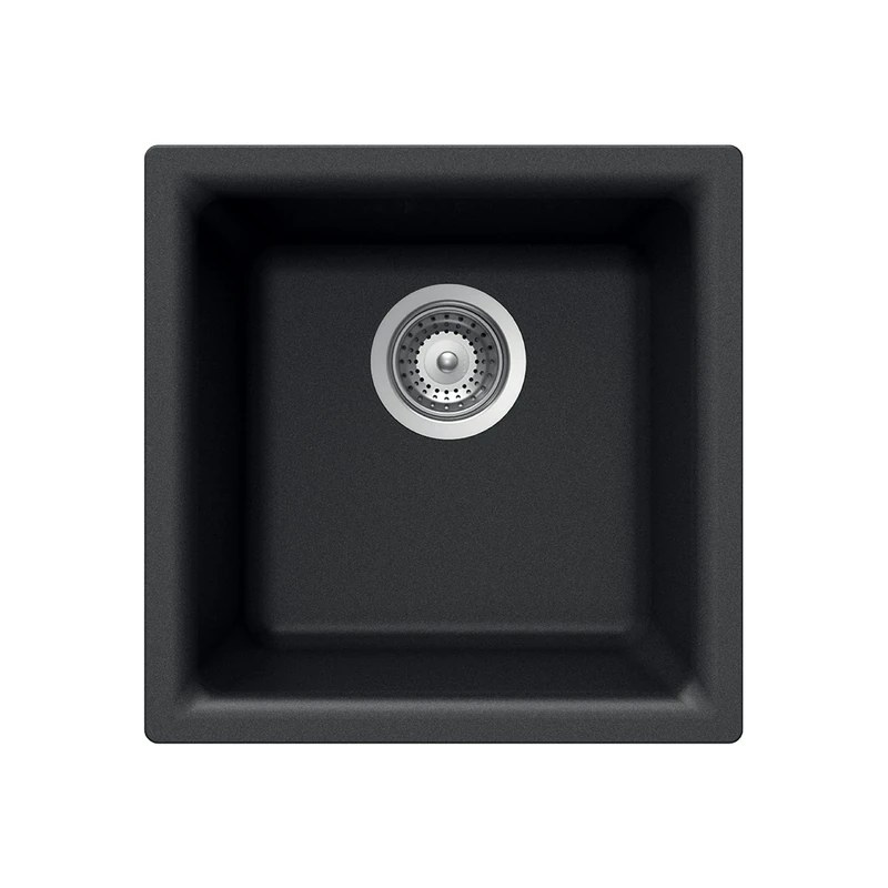 Houzer E-100 MIDNITE Quartztone Series Granite Dual Mount Bar/Prep Sink, Black by HOUZER