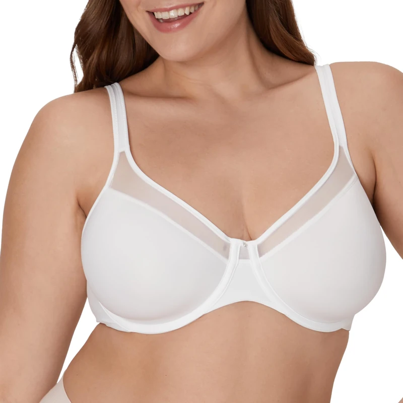 Bali womens3439One Smooth U Ultra Light Illusion Neckline Underwire Bra Bra - White - 34C