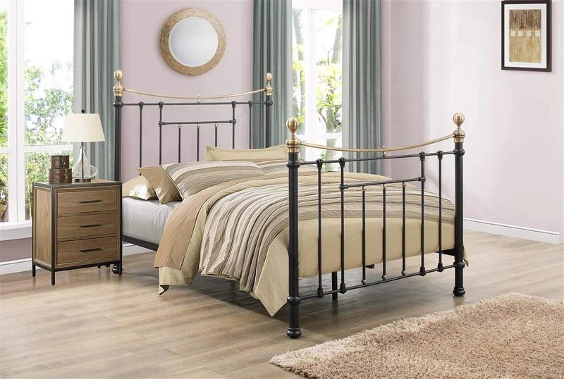 Birlea Bronte Bed - Metal, Black, King Size