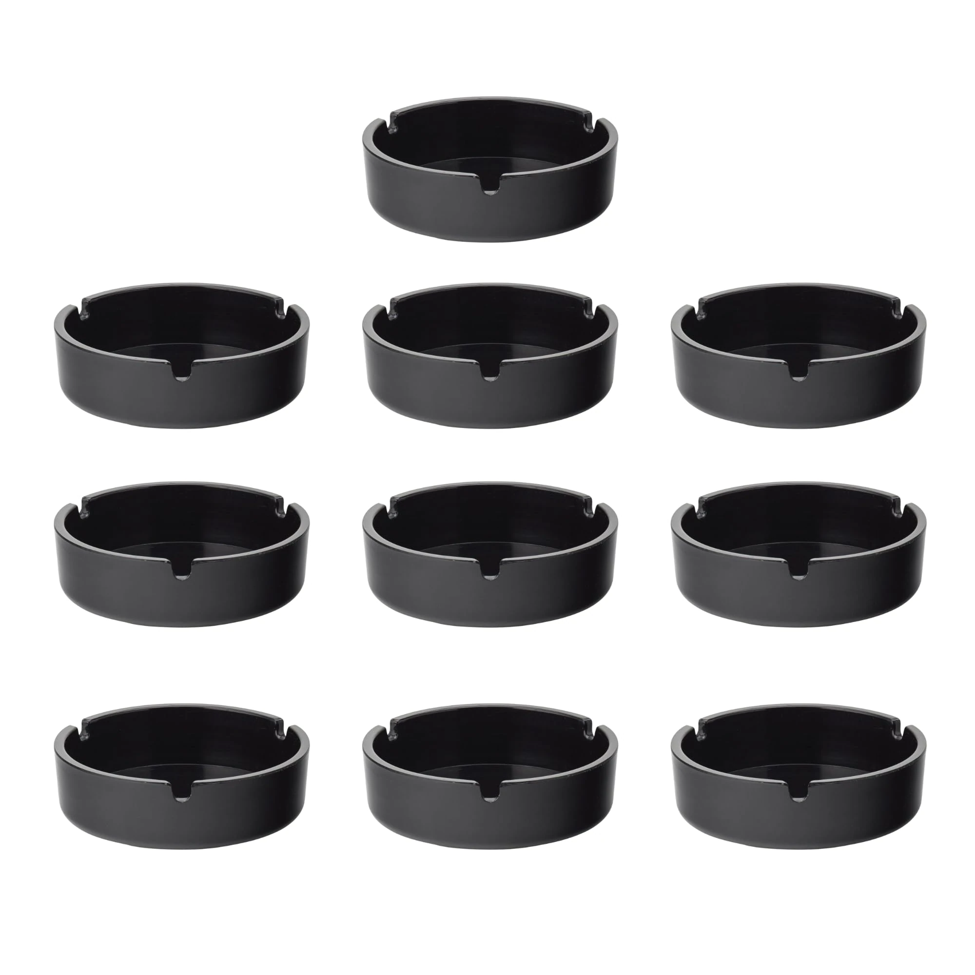 Utopia Black Melamine Ashtray 4"/10cm, Pack of 10