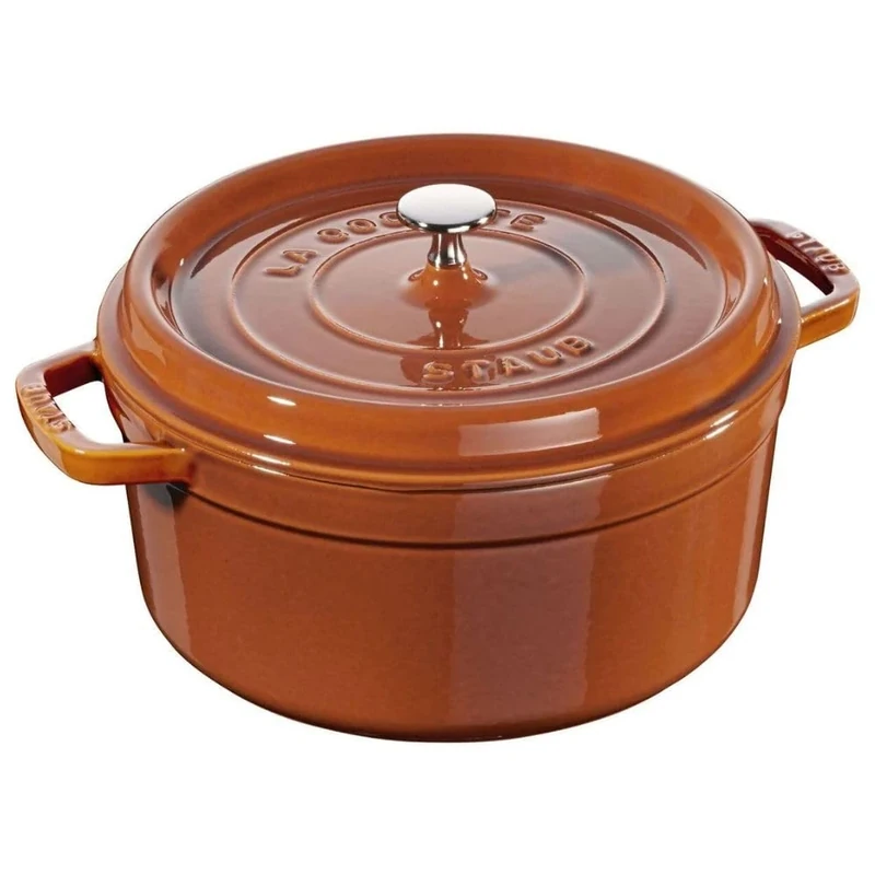 STAUB Cast Iron Roaster/Cocotte, Round, 22 cm, 2.6 L, Cinnamon