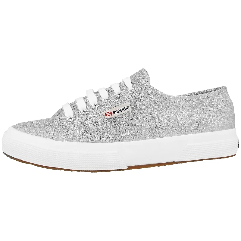 Superga Women's 2750-lamew Low-Top Sneakers, Silver, 4.5 UK