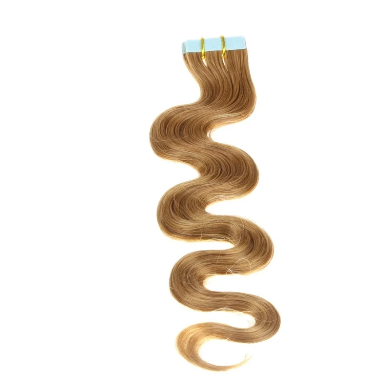 Just Beautiful Hair and Cosmetics 30 x 2.5 g of Remy Tape-In/Tape-On Curly Hair Extensions Skin Weft 50 cm