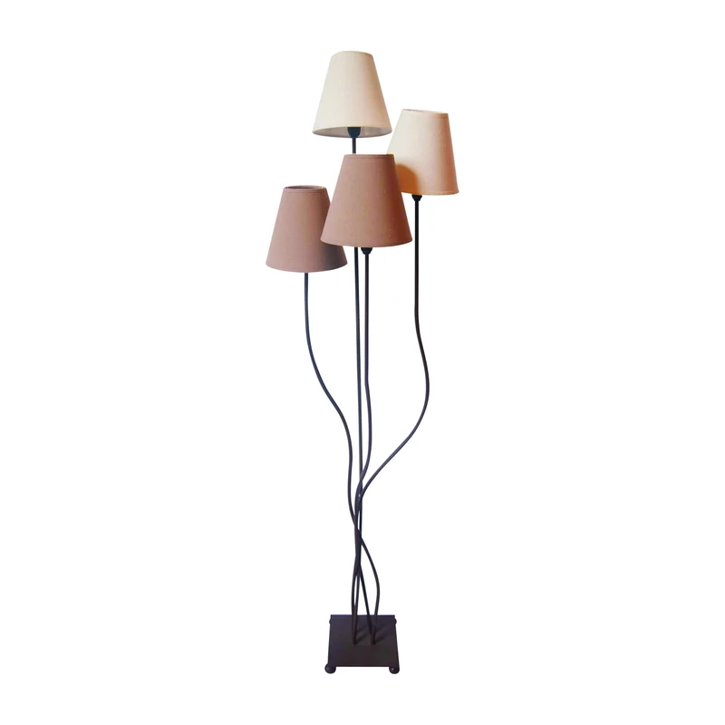 Naeve Leuchten 2040911, 4 x Bulbs E14 max. Metal and Fabric lamp 40 W 220-240 V 50 Hz Without Bulb Beige 138 x 34 x 34 cm - Image 1