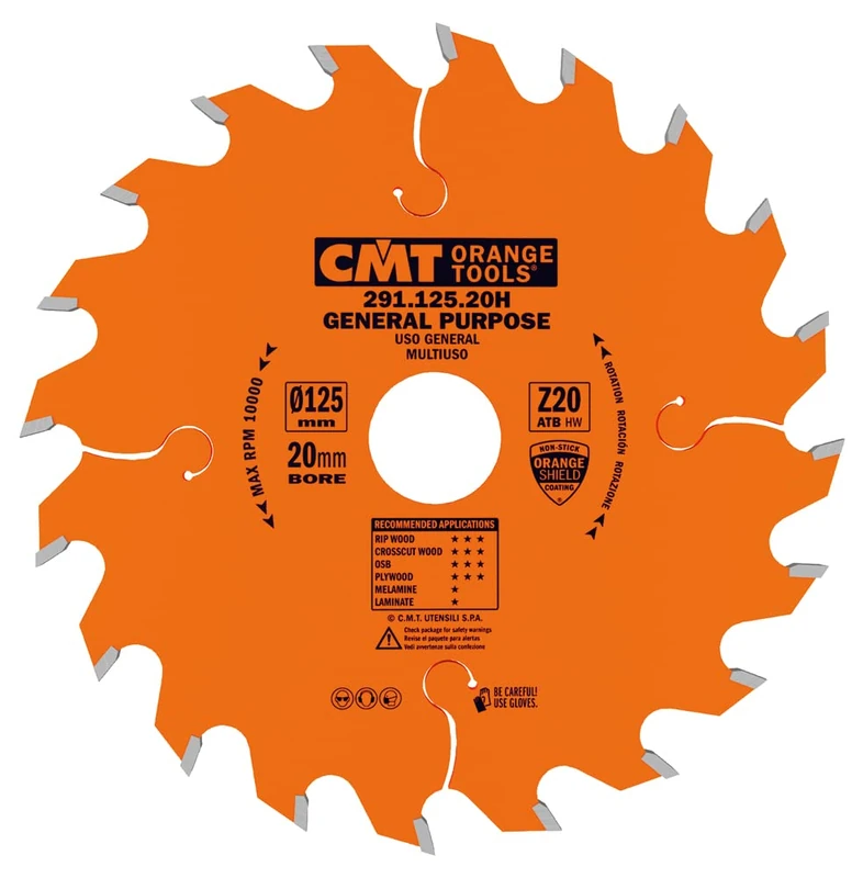 CMT 291.125.20H Crosscut/Universal Blade Z-20 D-125 B-20 K-2,4 P-1,4