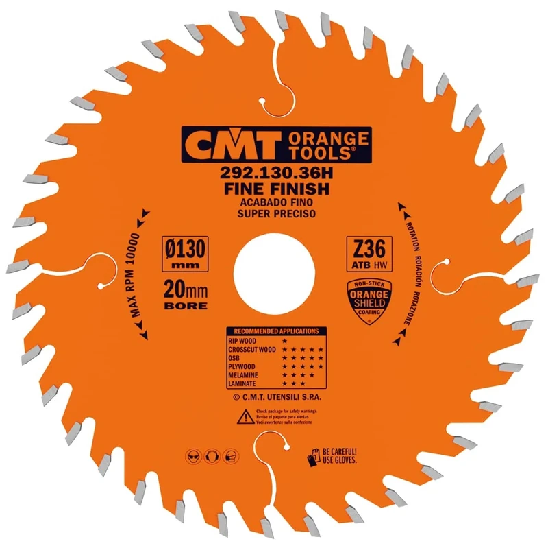 Orange cmt-Tools 292,130.36h Saw Cuts of Precision 2.4 130 x 20 x 36 ATB Z