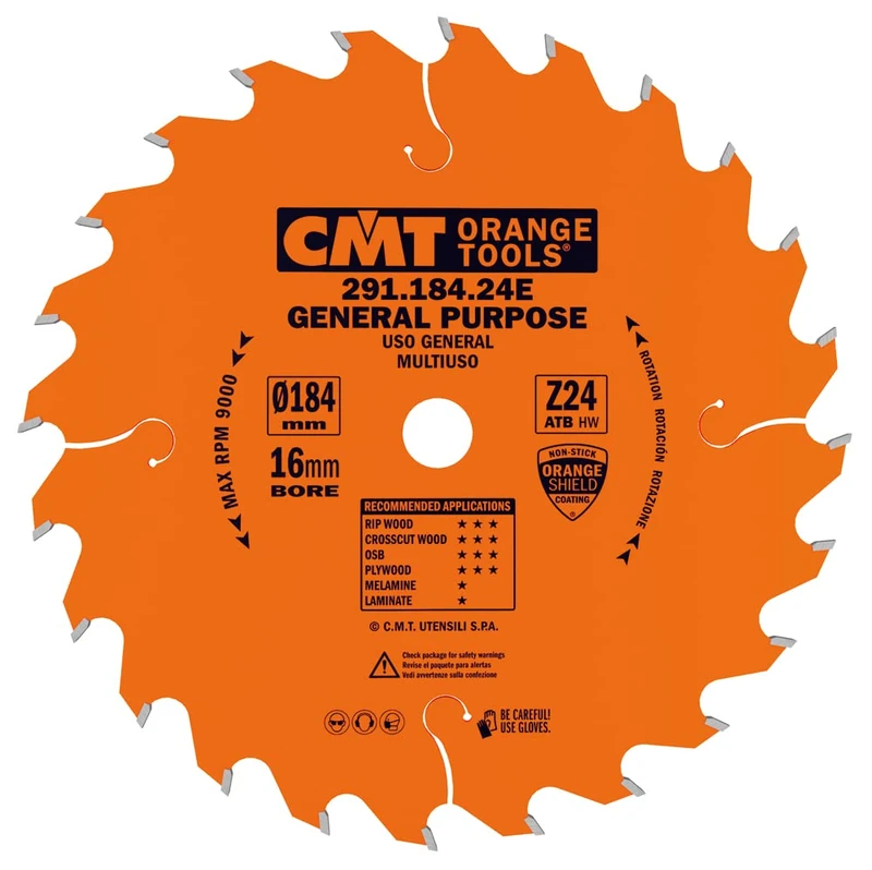 CMT Orange Tools Circular 291,184.24e-sega Professional 184 x 2.6 x 16 Z 24 ATB 20 Degrees