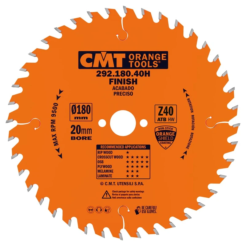 CMT Orange Tools 292.180.40h – Circular Saw 180 x 2.6 x 20 Z 40 ATB 15 Degrees