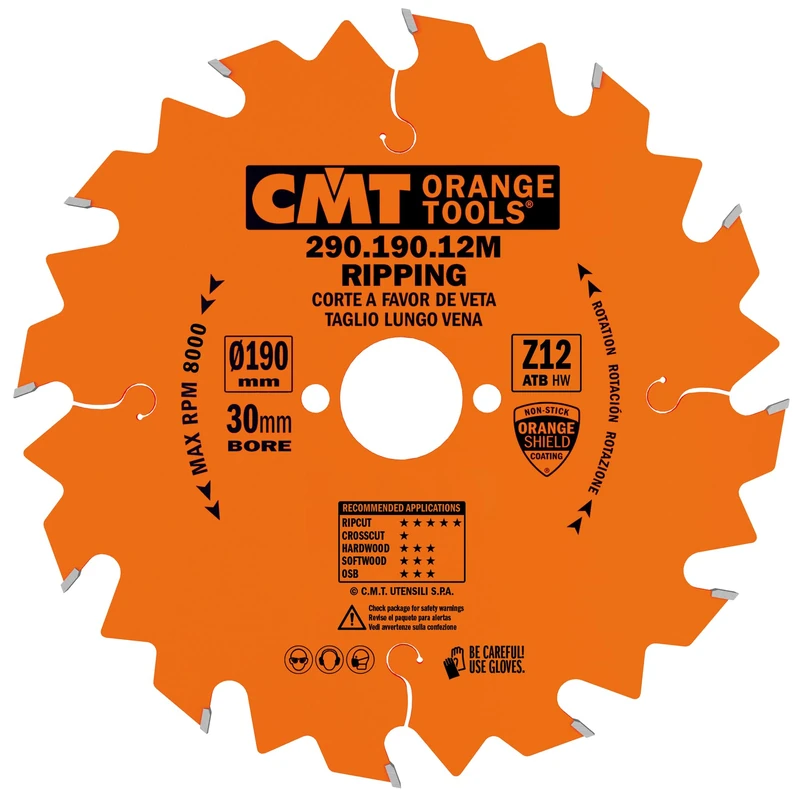 CMT 290.190.12 M Ripping Blade Z-12 D-190 B-30 K-2,6 P-1,6