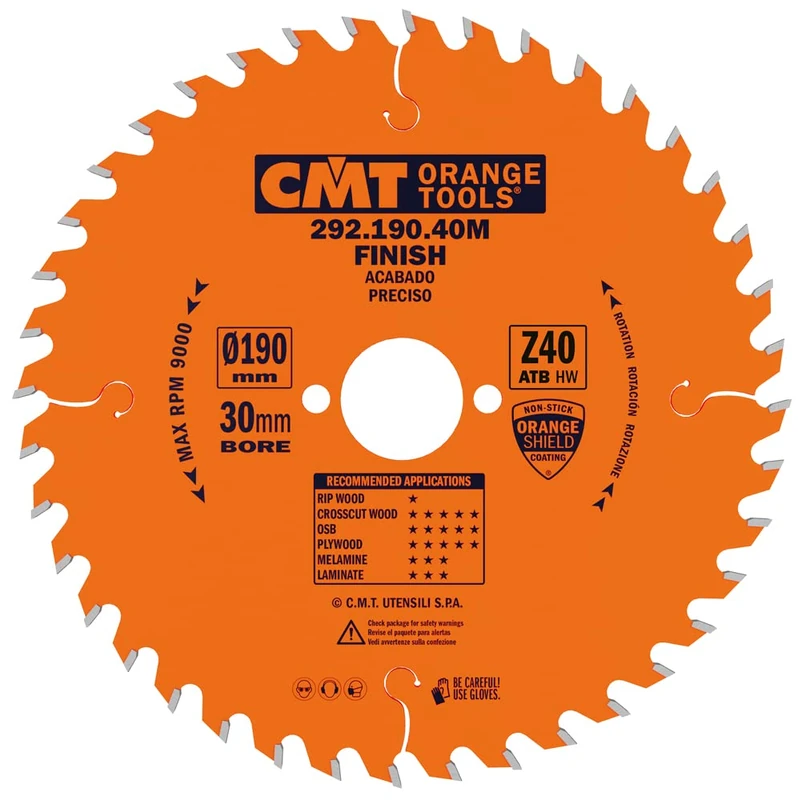 CMT ORANGE TOOLS 292.190.40 M Circular Saw 190 x 2.6 x 30 Z 40 ATB 15 Degrees - Image 1