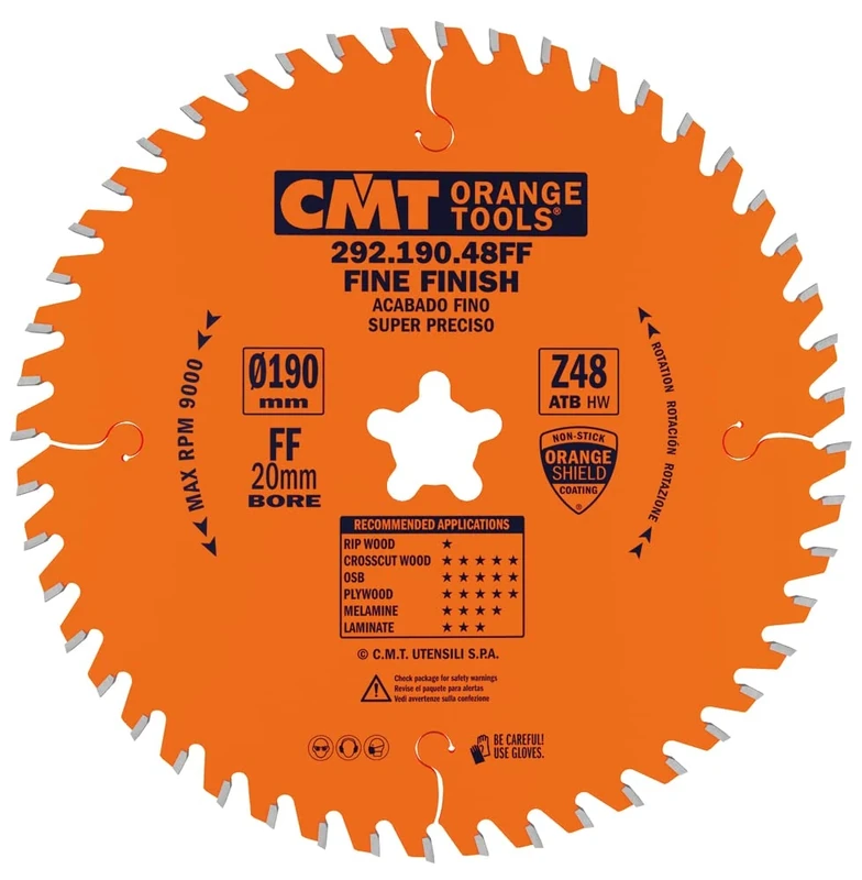 CMT 292.190.48FF - Crosscut Saw Blade for Portable Machines 190X2.4Xff Z=48 10°