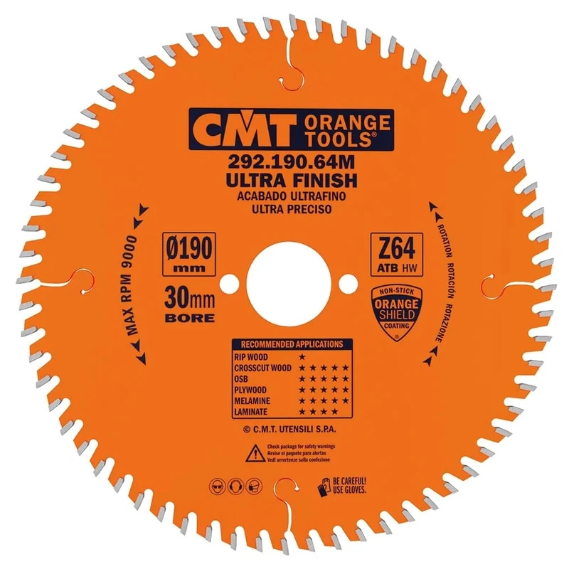 CMT Orange Tools 292,190.64 m-sega Circular 190 x 2.6 x 64 ATB 15 Z 30 Degrees