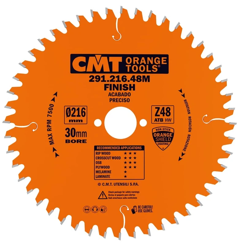 CMT Orange Tools 291.216.48M - Universal Saw Blade 216X2.8X30 Z48 ATB -5°Neg