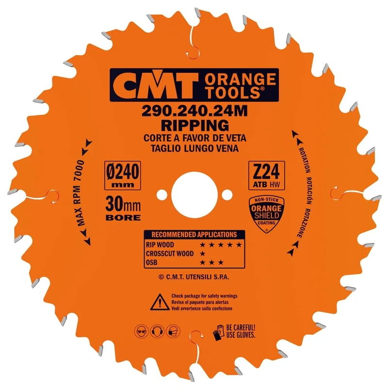 CMT Orange Tools 290.240.24 M – Circular Saw Blade 240 x 2,8 x 30 Teeth 24 ATB 20 Degrees