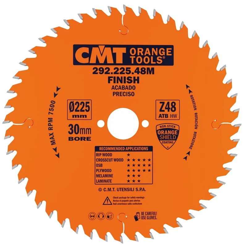 CMT Orange Tools 292.225.48 M – Crosscut Saw Blade for Portable Machines 225X2.8X30 Z=48 1