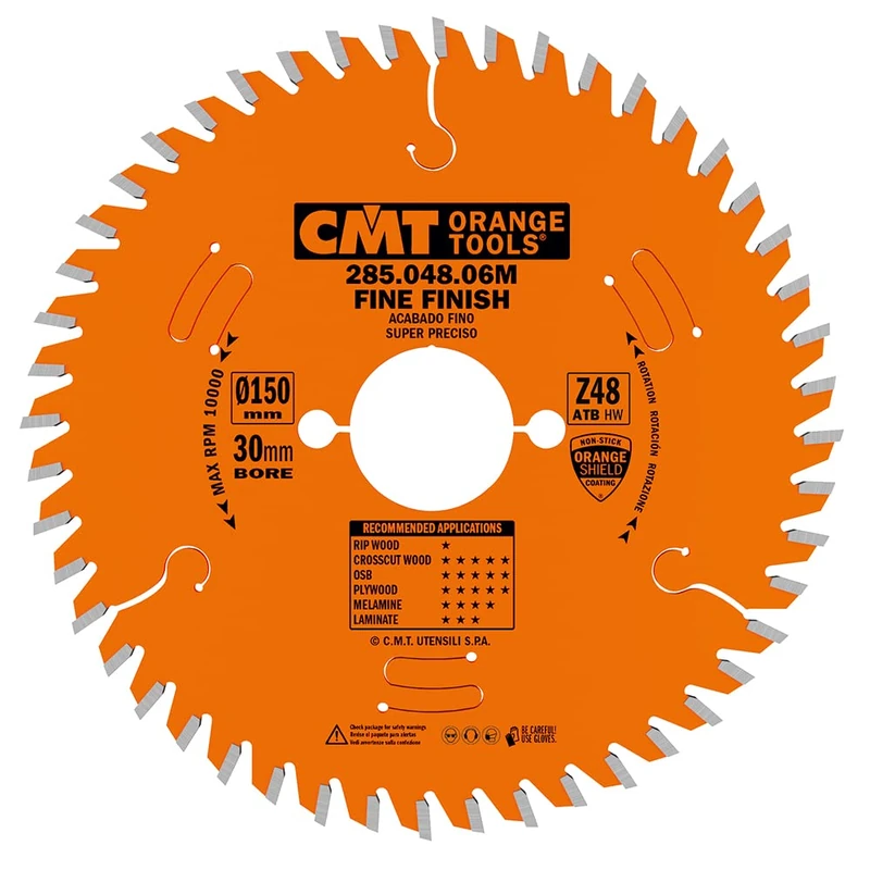 CMT Orange Tools 285.048.06 M – Precision Saw Blade 150X3.2X30 Z=48 ATB 15°