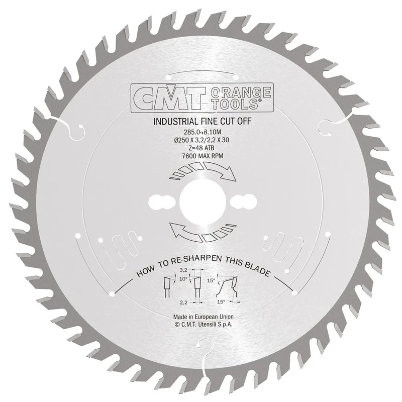 CMT Orange Tools 285.048.10 M – Ripping-Crosscut Saw Blade 250X3.2X30 Z48 10Atb