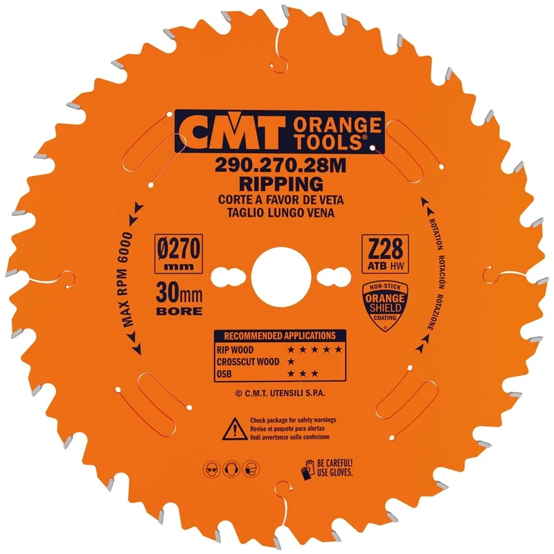 CMT Orange Tools 290.270.28 M – Circular Saw Blade 270 mm x 2.8 x 30 Teeth 28 ATB 20 Degrees