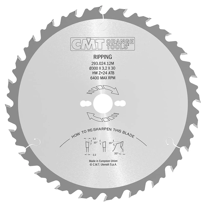 CMT 293.024.12 M - Ripping Saw Blade 300X3.2/2.2X30 Z24 10Atb