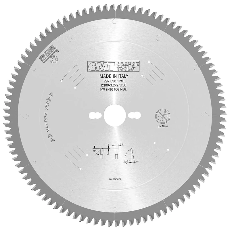 CMT Orange Tools 297.096.12M – Non-Metal/Laminate Saw Blade 300X3.2X30 Z96 Hwg