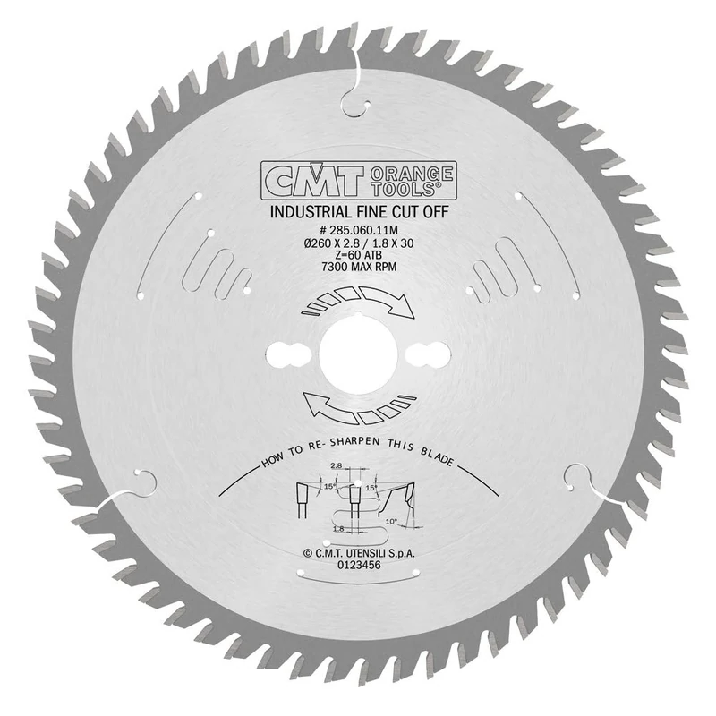 CMT Orange Tools 285.060.11 M – Ripping-Crosscut Saw Blade 260X2.8X30 Z60 10Atb