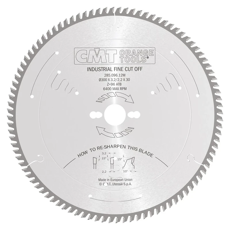 CMT Orange Tools 285.096.12M – Fine Finishing Saw Blade 300X3.2X30 Z96 15Atb