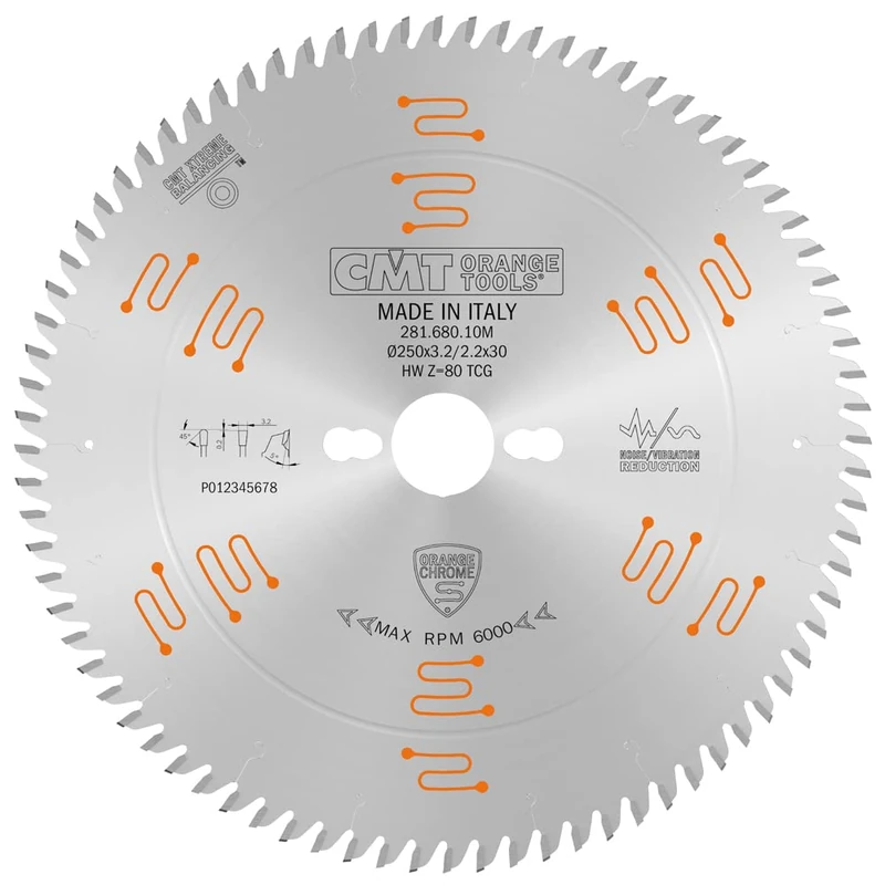 CMT 281.680.10M - Saw Blade Hw 250X3.2/2.2X30 Z80 5Hwg (Chrome)