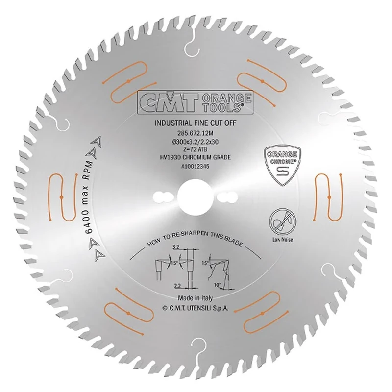 CMT Orange Tools 285.660.10 M – Circular Saw HW 250 x 3.2/2.2 x 30 Z60 10 ATB Chrome
